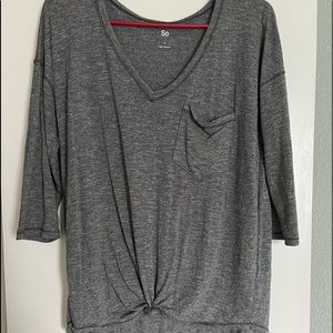 Grey 3/4 sleeve with pocket size medium